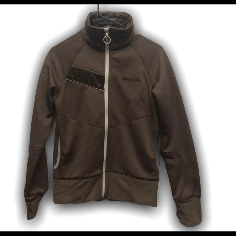 Brown and White Women’s Sportswear Jacket